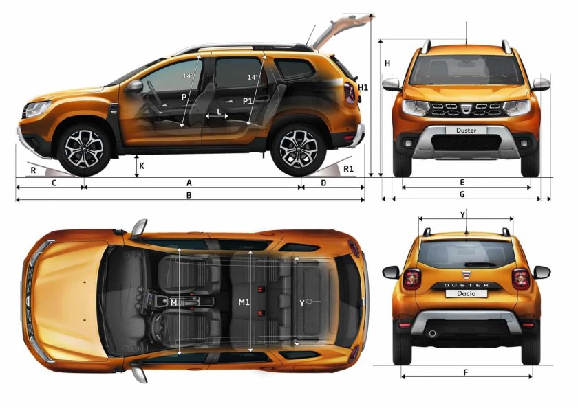 Габариты Рено Дастер 2021