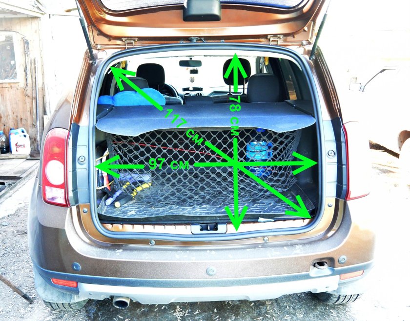 Ширина багажника Дастера Рено