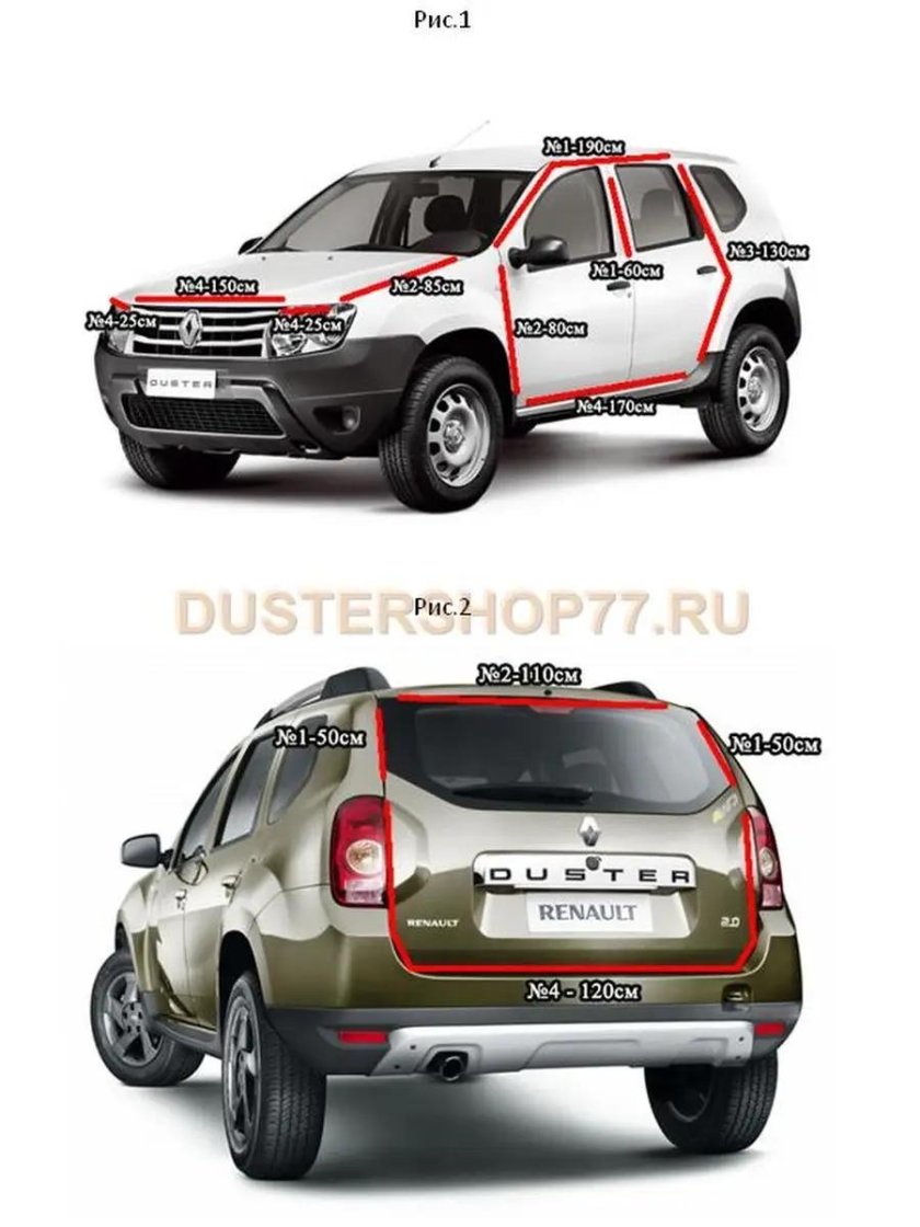 Renault Duster габариты двери