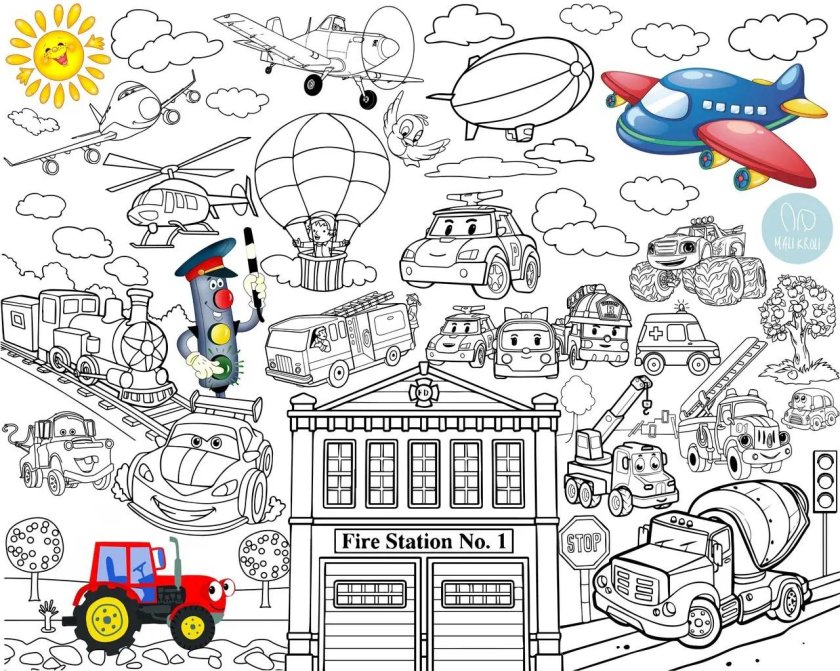 Большая раскраска. Транспорт