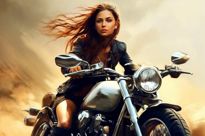 Девушка и мотоцикл