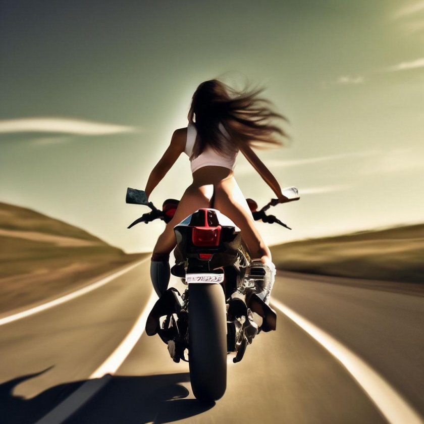 Девушка на спортивном мотоцикле