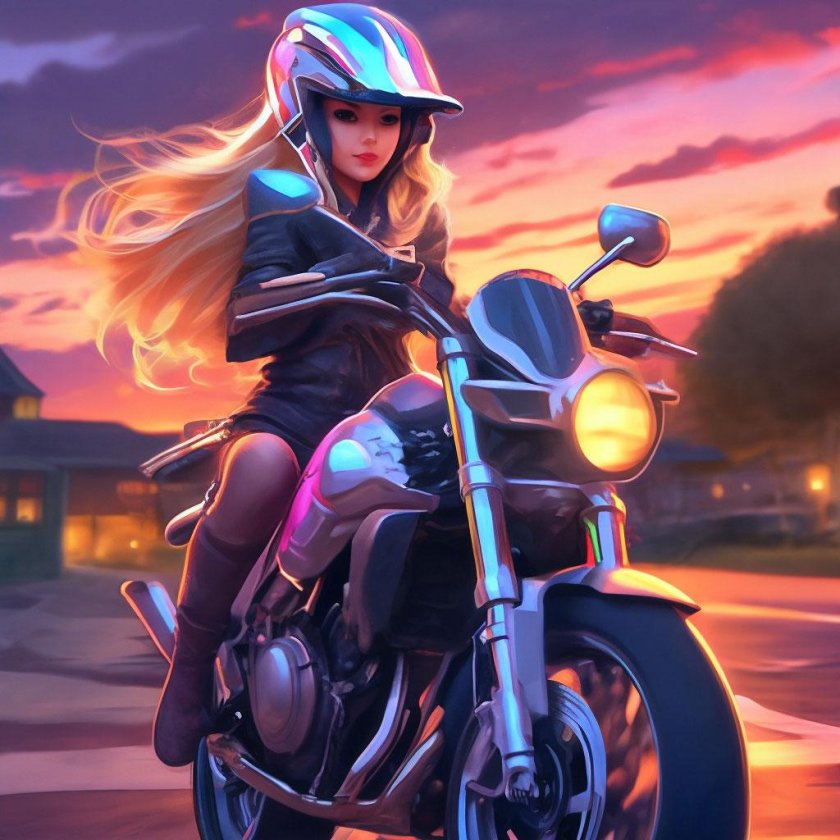 Девочка на мотоцикле