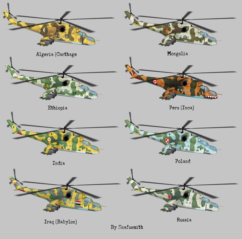 Схема окраски вертолета ми-24