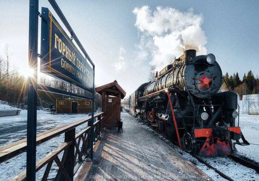 Паровоз в карелии рускеала