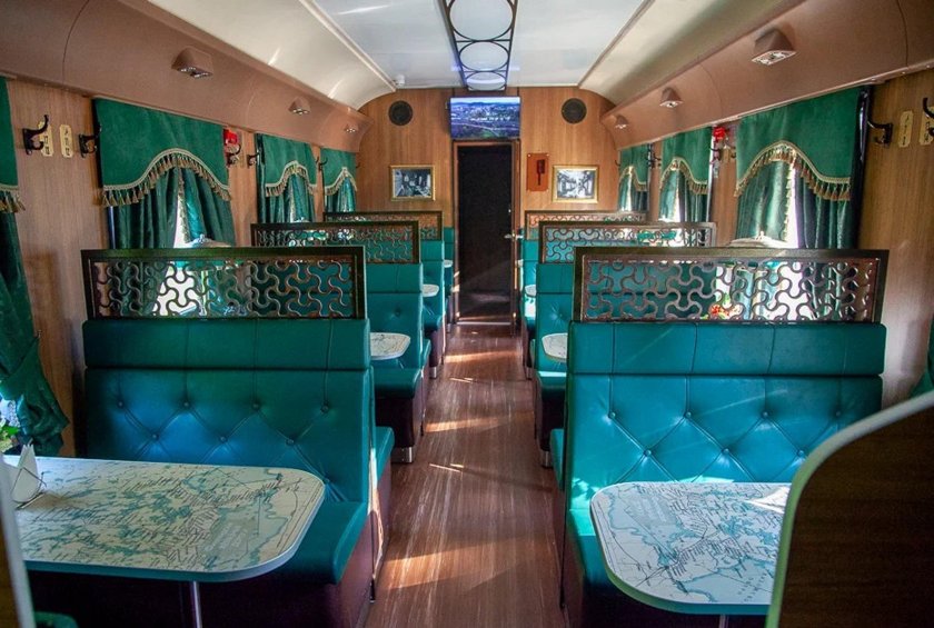 Ретропоезд Рускеала вагон-ресторан