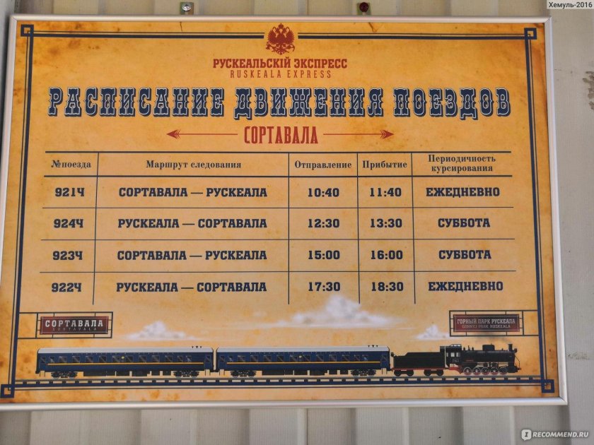 Поезд Сортавала Рускеала