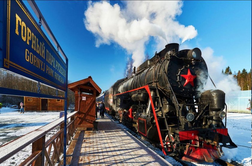 Ретропоезд рускеальский экспресс сортавала рускеала
