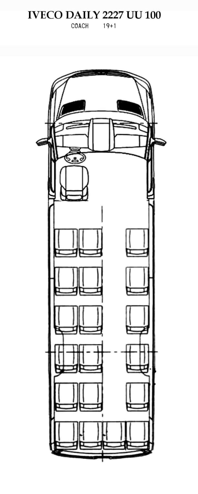 Автобус Iveco 19 расположение мест