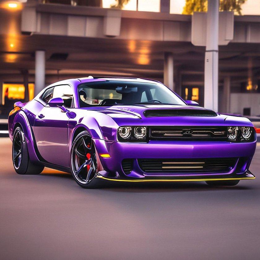 Фиолетовый додж челленджер