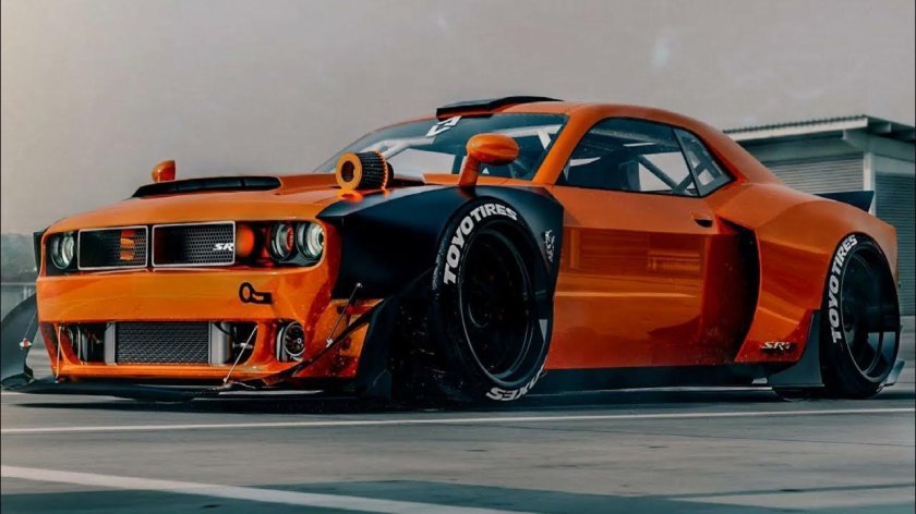 Мустанг Додж Челленджер оранжевый