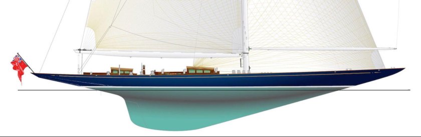 Модель парусной яхты Атлантик 60х45 см