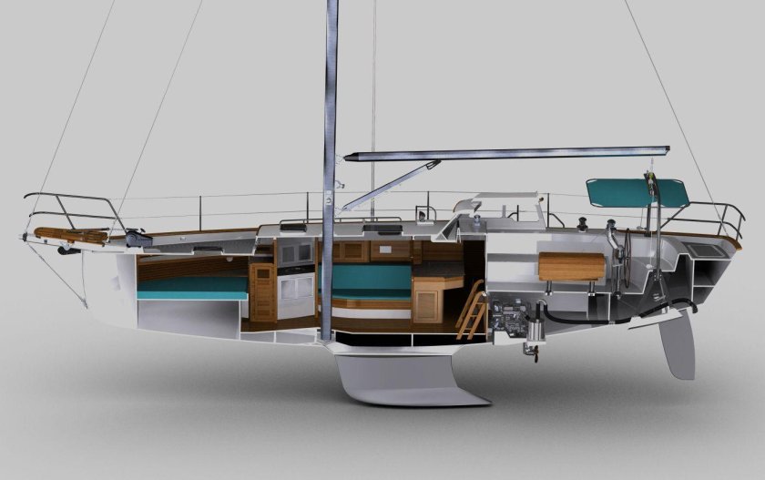 Крейсерская парусная яхта планировка