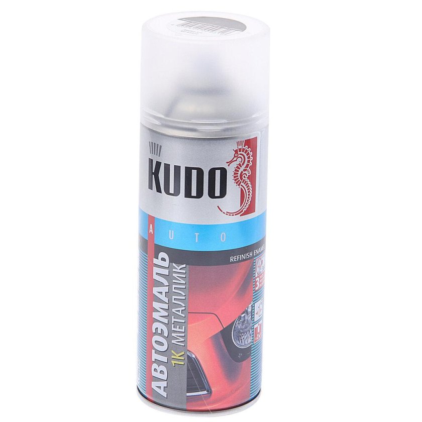 Краска спрей серебристая 520 мл Kudo
