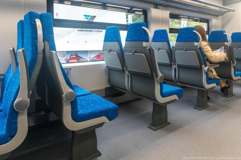 Поезд Ласточка эс2гп внутри