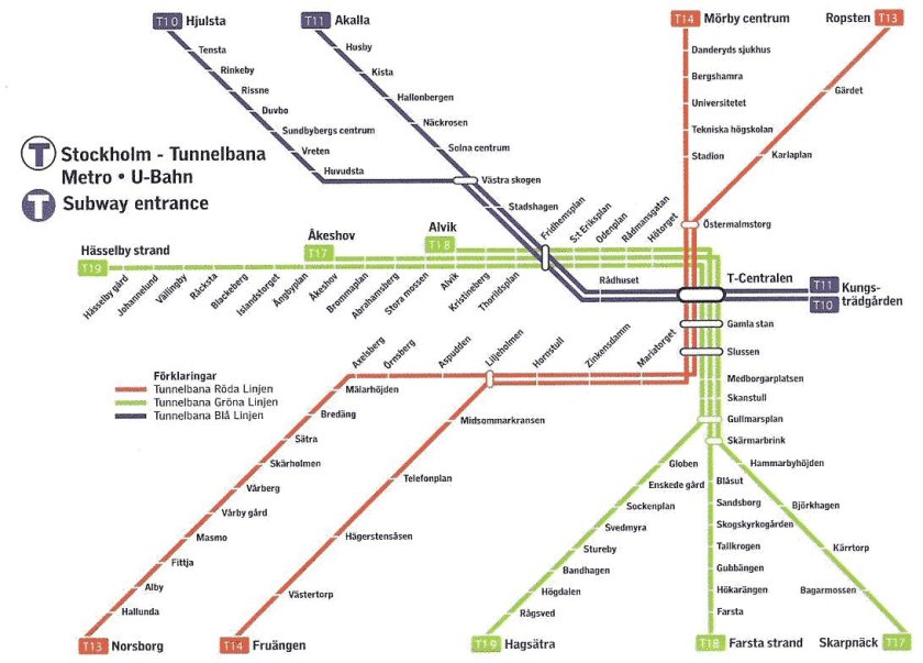 Метро Стокгольма схема