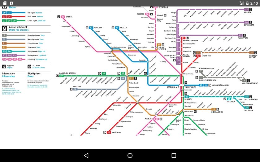 Карта метро Стокгольма 2021