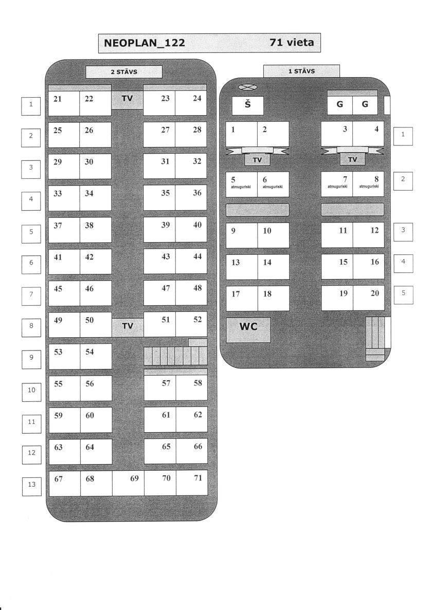 Neoplan 122/3 расположение мест