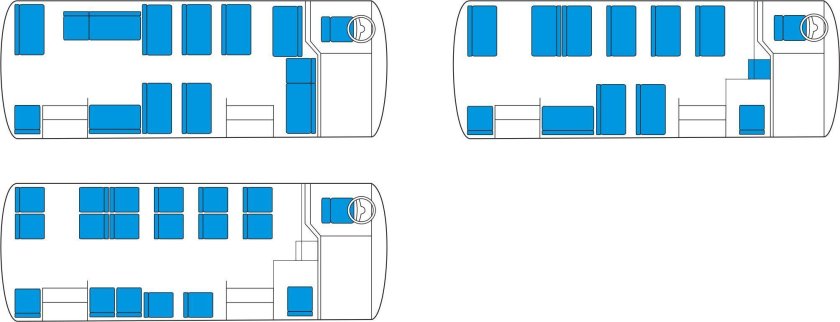 Расположение сидений ПАЗ 32054