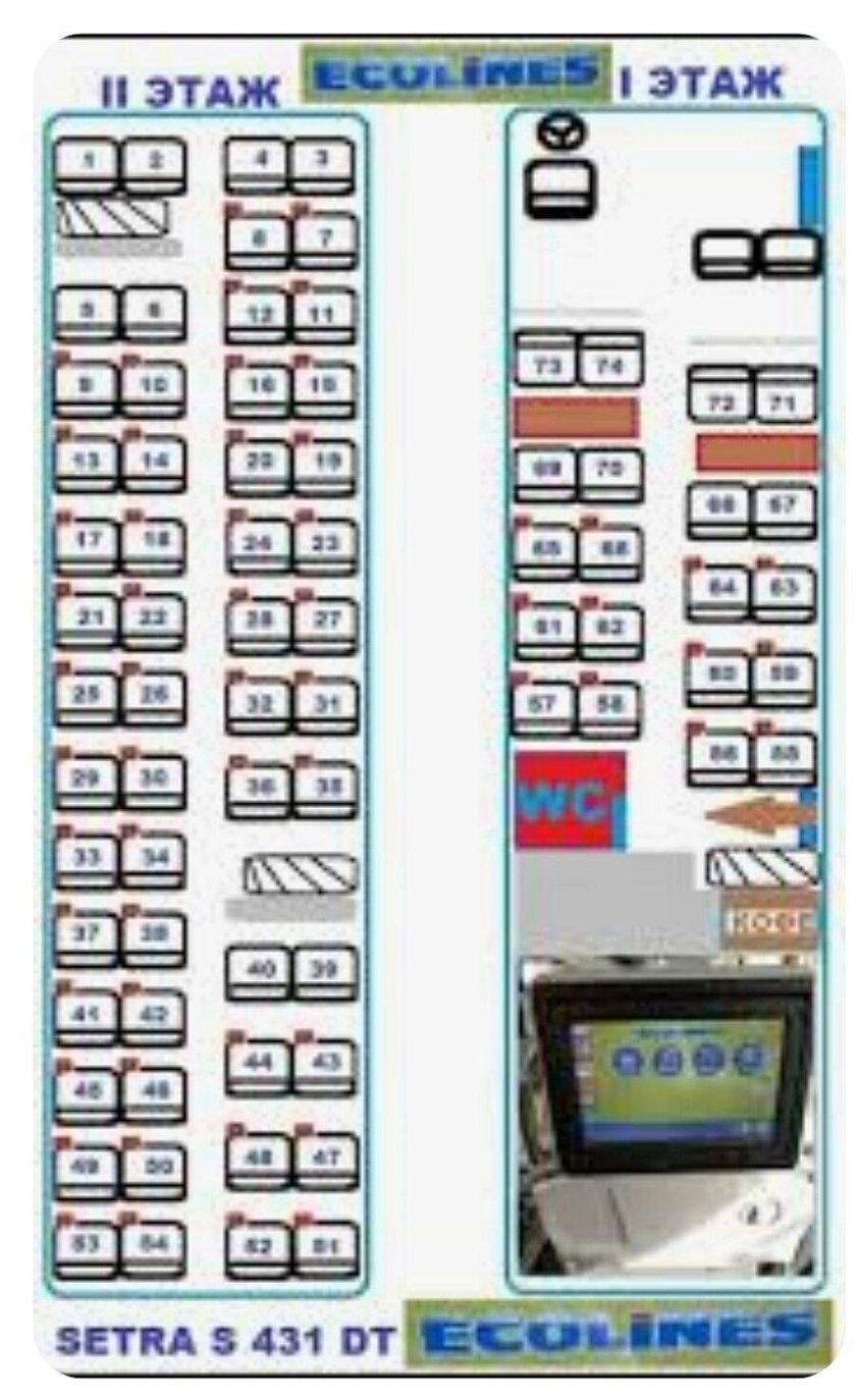 Автобус Эколайн расположение мест