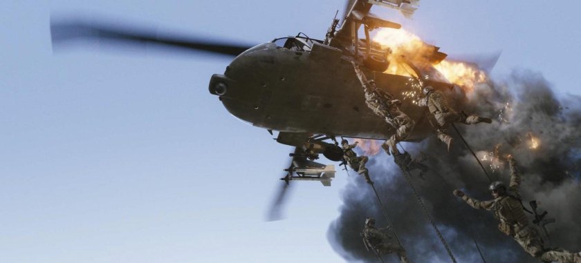 Блэк Хоук вертолет падение черного