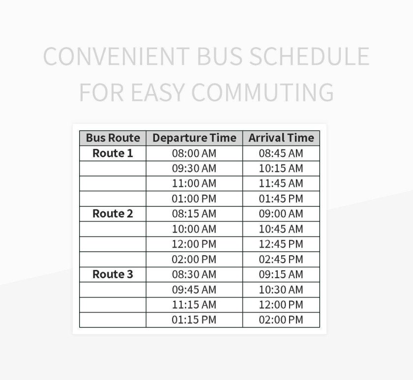 Bus schedule