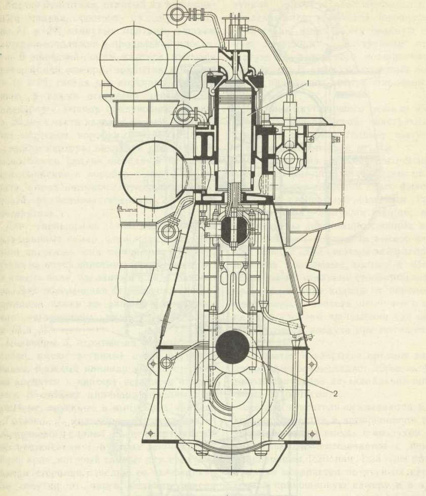 Двухтактный крейцкопфный двигатель