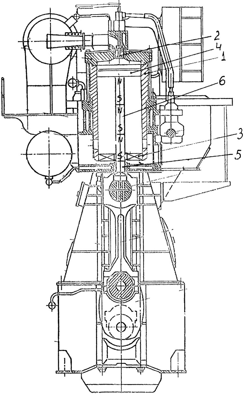 Двухтактный крейцкопфный двигатель