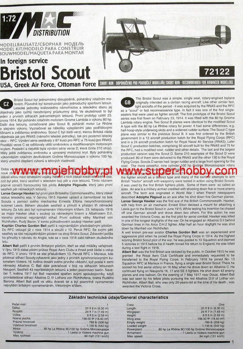Самолет бристоль скаут