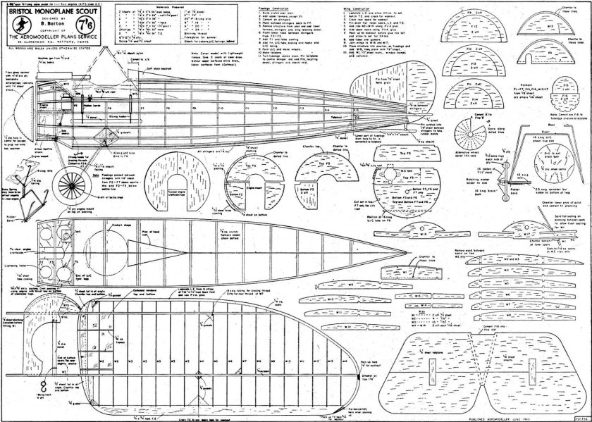 Чертежи модели самолета пайпер