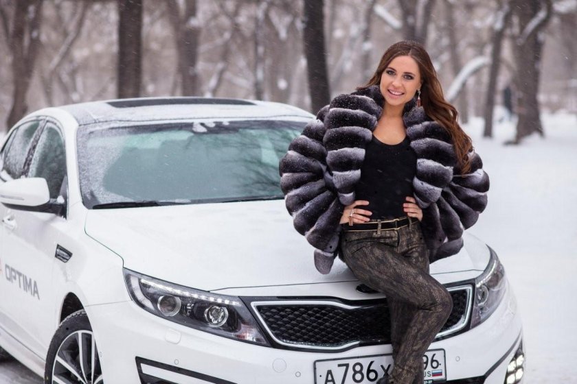 Юля Михалкова в шубе