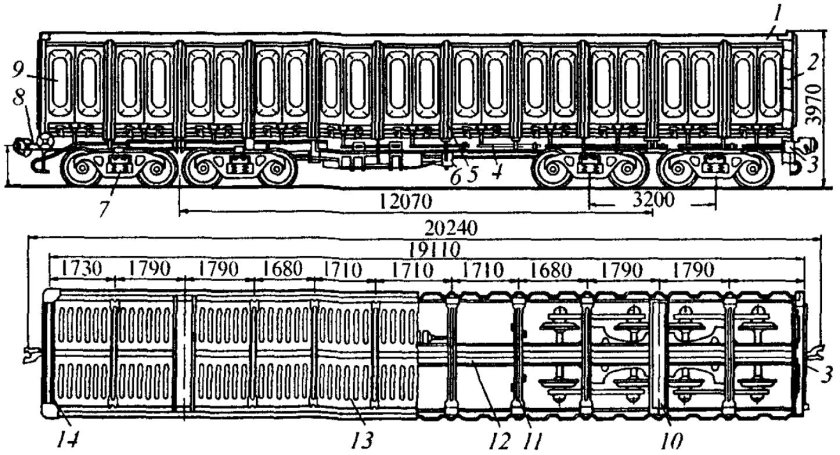 Полувагон 12-532 чертеж
