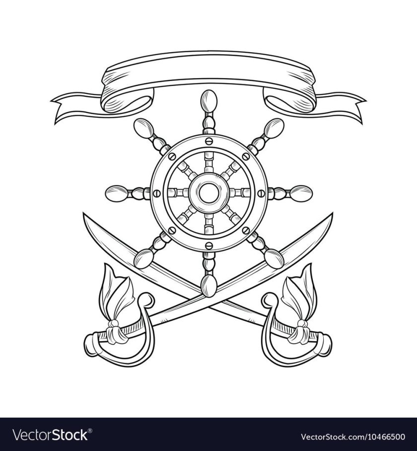 Штурвал трафарет