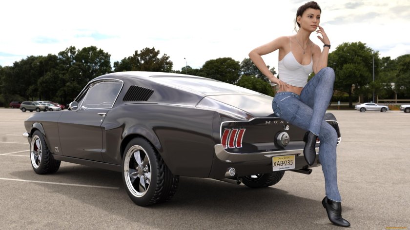 Фон на рабочий стол девушки и авто