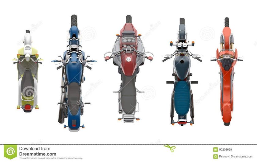 Мотоцикл вид сверху вектор