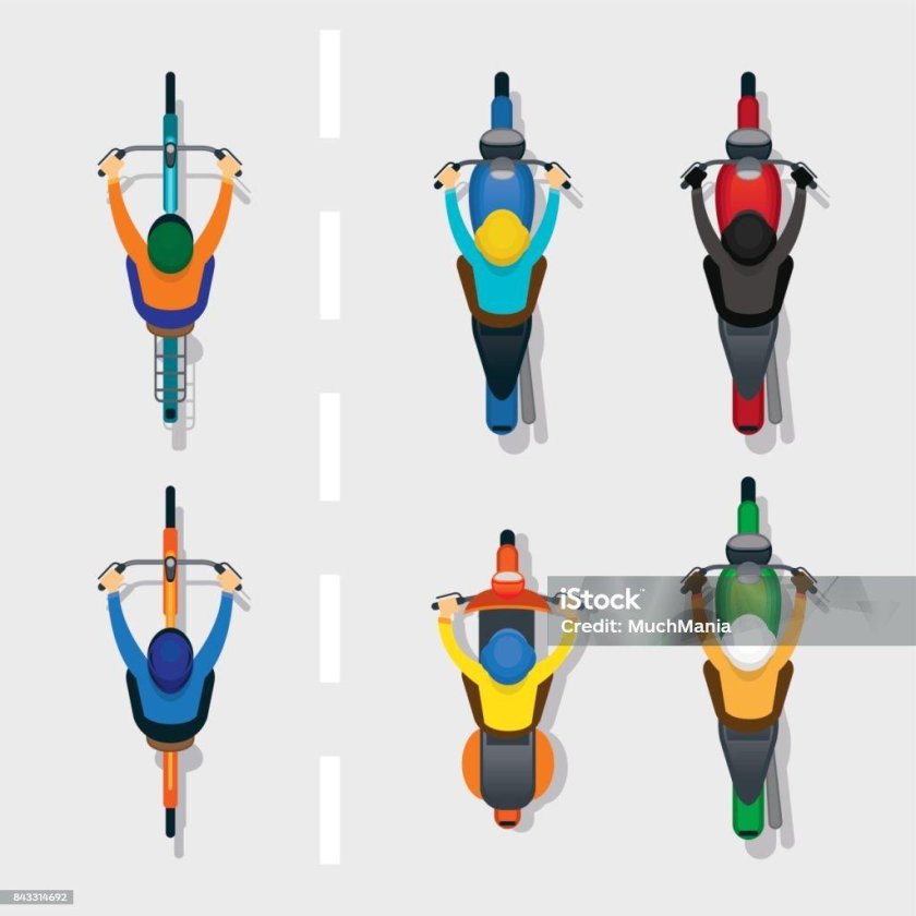 Велосипед вид сверху вектор