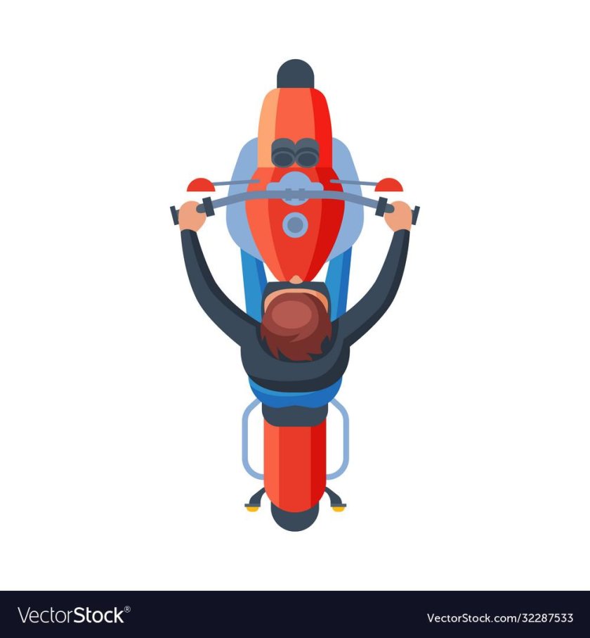 Мотоциклист вид сверху