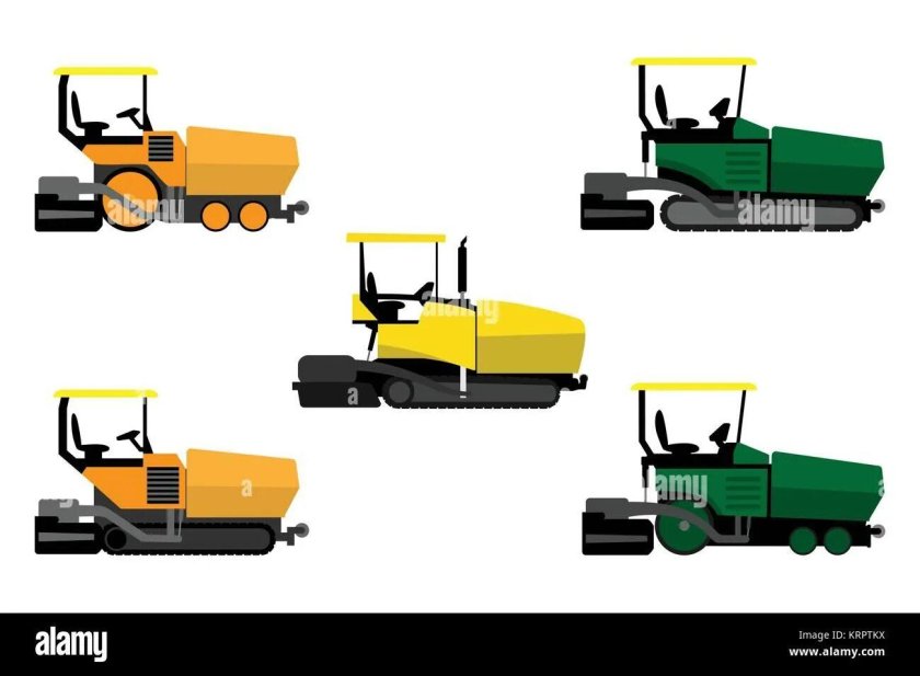 Асфальтоукладчик на белом фоне