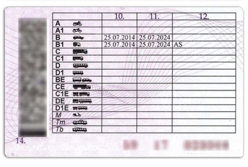 Как выглядят права на автомат