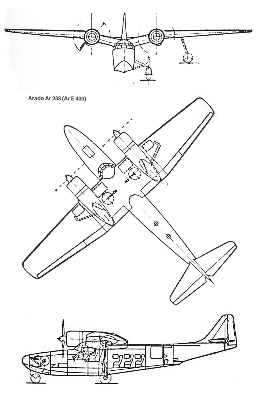 Схема чертежи гидросамолёта Арадо 196