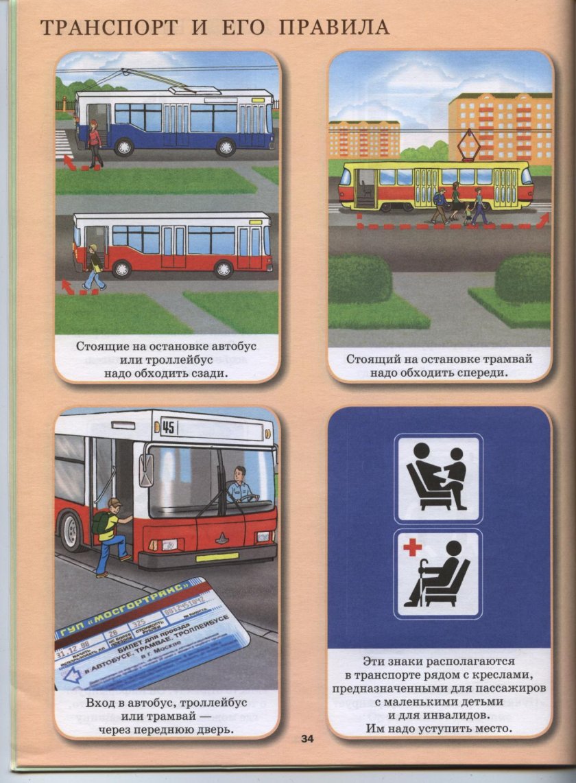 Плакат ПДД правило про автобус сзади обходить