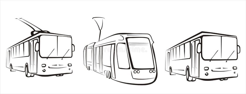 Контур автобуса спереди