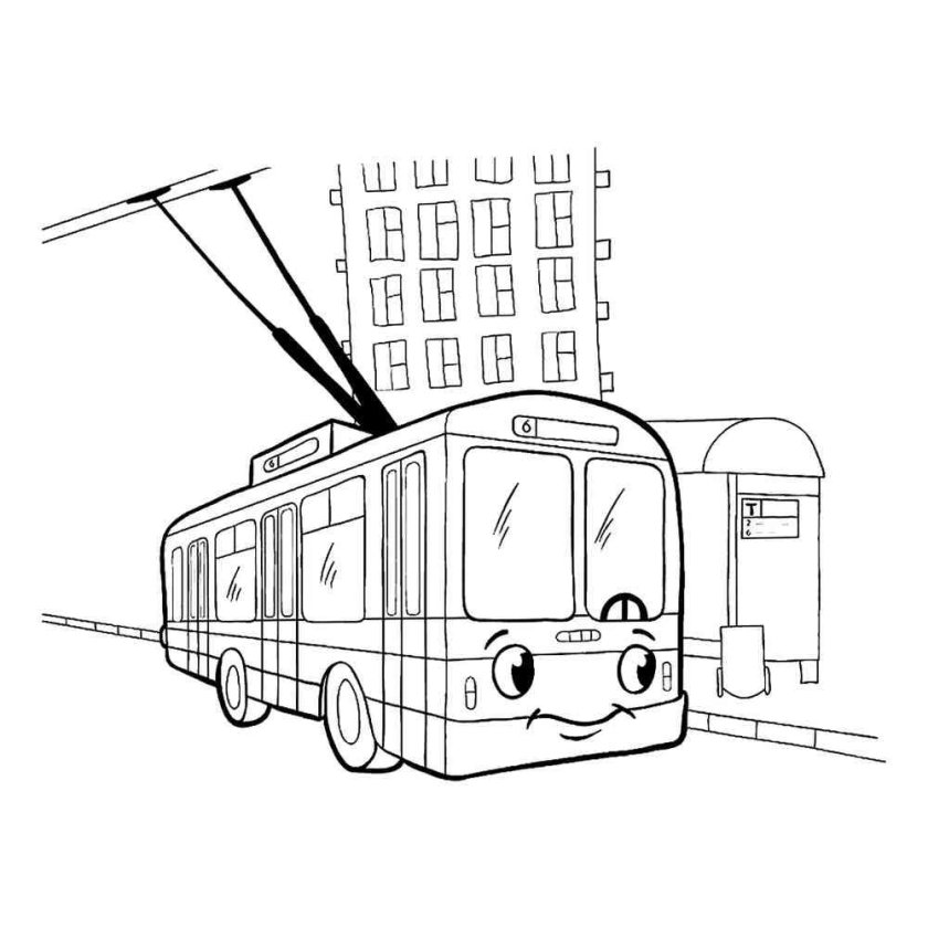 Раскраска троллейбус