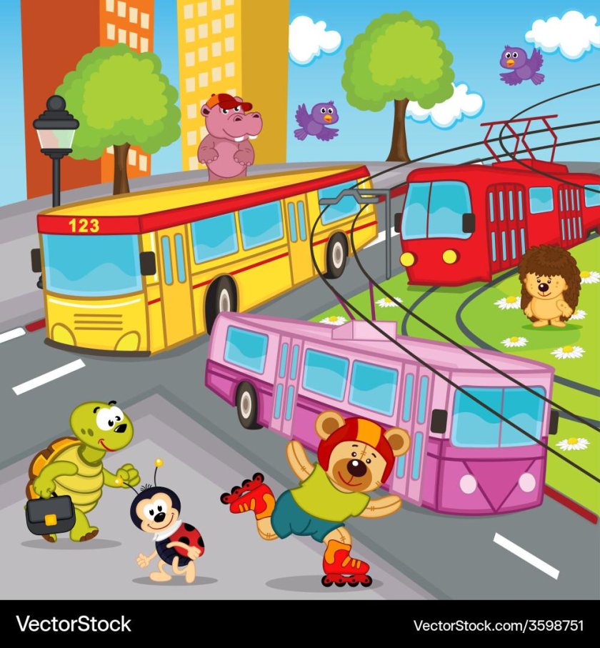 Трамвай мультяшный