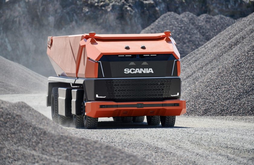 Беспилотный самосвал Скания