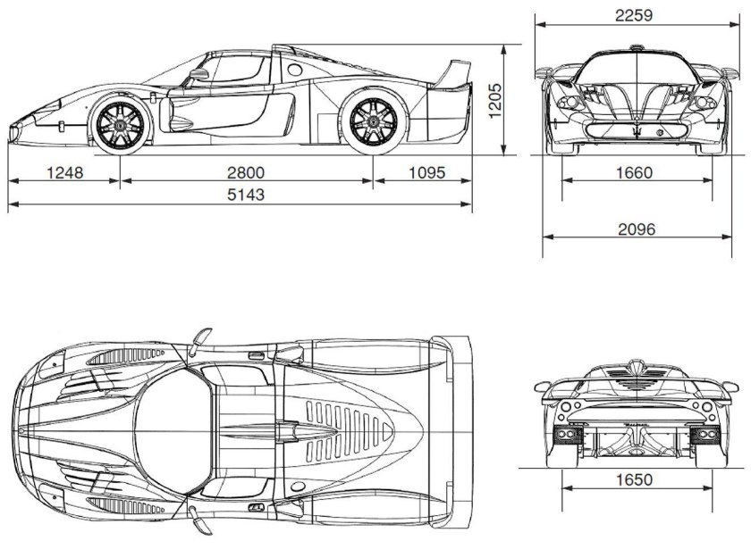 Opel Speedster 2005 чертеж