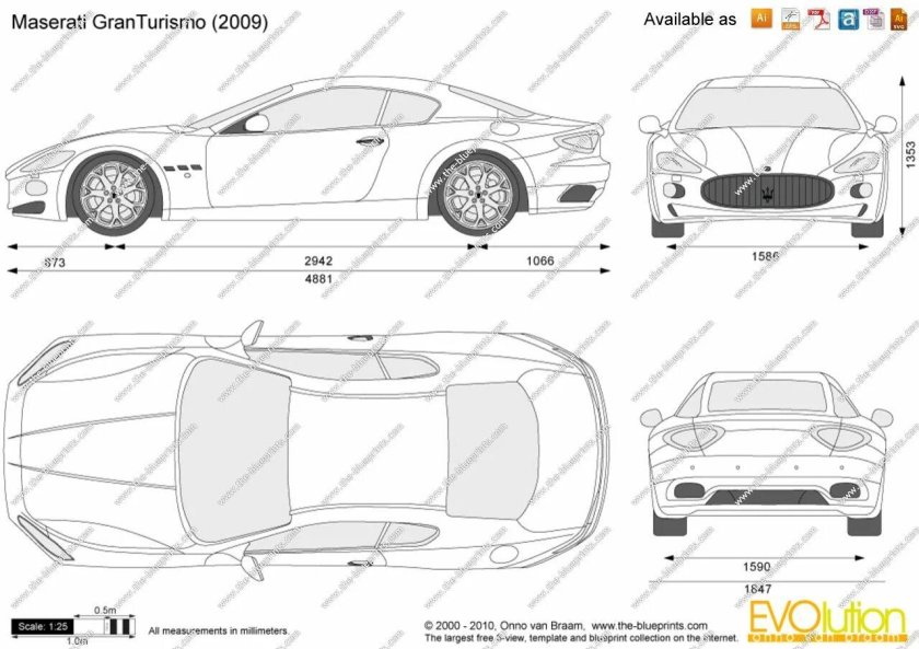 Bentley Continental gt чертеж