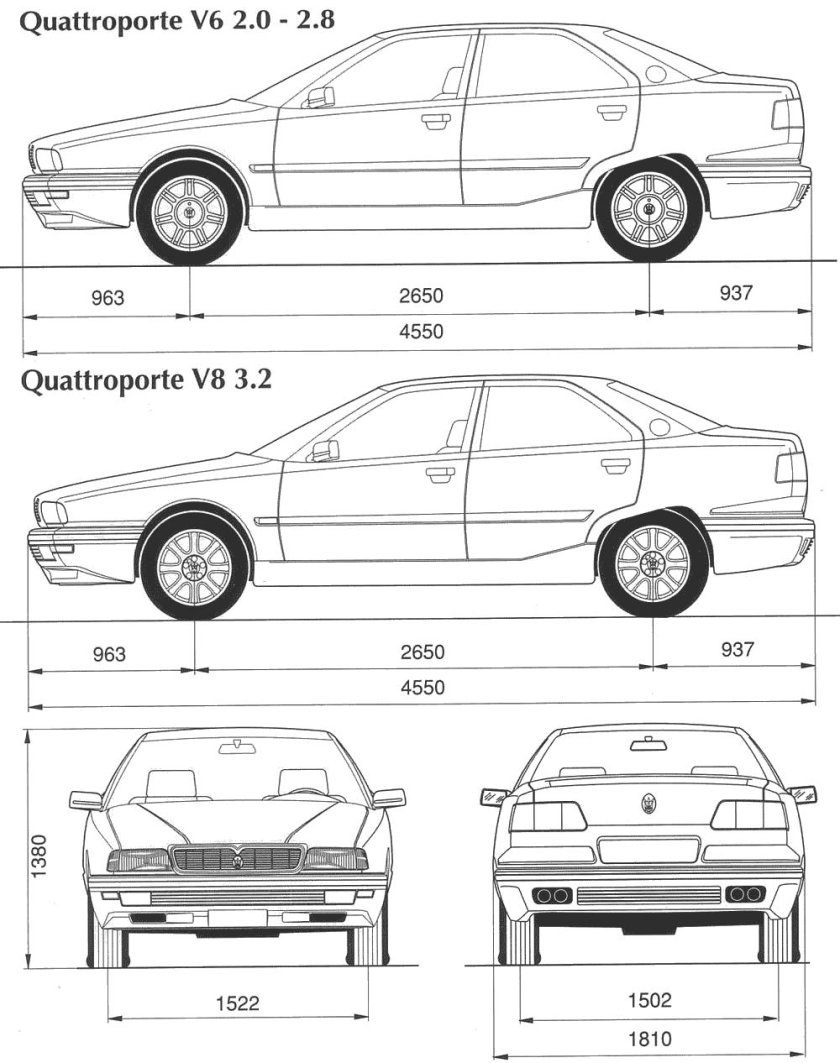 Maserati Quattroporte габариты