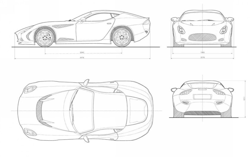 Додж Вайпер чертеж