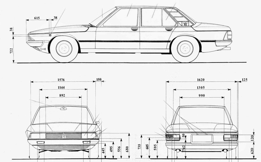 Maserati Bora 1971 чертежи